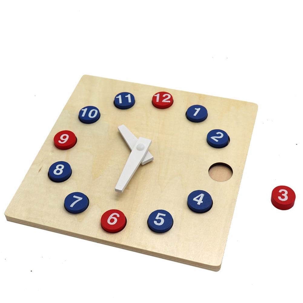 Yesbay Wooden Puzzles Learning Clock Time Telling Activity Kindergarten