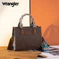 thumbnail image 6 of Wrangler Tote Bag for Women Western Retro Purse Top Handle Handbags with Aztec Strap, Coffee and Turquoise, 6 of 8