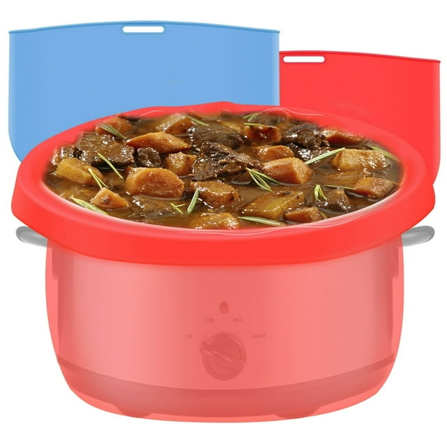 2 Pcs Silicone Slow Cooker Liners for 6-8 QT Pot Reusable & Leakproof Dishwasher Safe