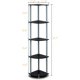 thumbnail image 4 of 5 Tier Corner Display Rack Multipurpose Shelving Unit, Dark Cherry/Black, 4 of 9