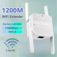 thumbnail image 2 of 1200Mbps WiFi6 Wireless Repeater Dual Band 2.4G/5GHz 802.11AX Gigabit Wi-Fi 6 Extender Long Range Si, 2 of 5