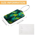thumbnail image 5 of Luggage Tag, Travel Tags, Handbag Tag - Square PU Leather 2 Pack with Privacy Cover and Stainless Steel Ring - Suitable for Travel, Backpack, Handbag [Amazon Approved] Peacock Feather, 5 of 7