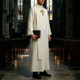 thumbnail image 5 of FASHOFT Adult Medieval Priest Halloween Costumes Long Robe Cosplay Set Judge Gown Outfit Party Stage Performance Dress Up Halloween Costume L, 5 of 9