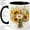 Black, variant on Sunflower Daisy Accent Mug, 11oz Ceramic Coffee Cup for Floral Lovers