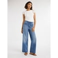 thumbnail image 3 of Free Assembly Women's and Women's Plus Wide Leg Jeans with Patch Pockets, 30", 32", and 34" Inseams, Sizes 0-26W, 3 of 6