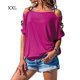 thumbnail image 1 of Qarigey Camisa de manga corta con cuello y correa para el hombro para mujer Prendas para la parte del cuerpo Rosa roja XXL, 1 of 4