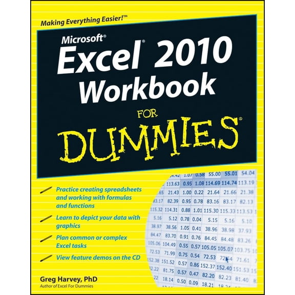 Pre-Owned Excel 2010 Workbook For Dummies (Paperback) 047048960X 9780470489604
