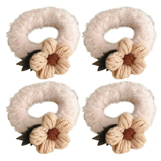 Terry Cloth Algodón Elástico Elástico Fuzzy Ancho Grueso Lazos para el cabello Scrunchies Lazos Anillo
