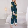 thumbnail image 3 of Daiia World Map for Women's Long-Sleeved Pajama Set – Soft & Comfortable Sleepwear Button-Up Pajamas Cozy Lounge Wear-Large, 3 of 7