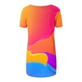 thumbnail image 4 of HAPIMO Women's Trendy Loose Tops Clearance Casual Comfy Short Sleeve Shirts Clothing V Neck Pullover Sale Rainbow Gradient Tees Fashion Summer Hot Pink M, 4 of 5