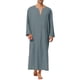 thumbnail image 1 of INSPIRAR CHIC Pijamas para Hombre de Algodón Ropa de Dormir con Cuello en V y Abertura Lateral, Túnica Larga con Bolsillo XL Gris Oscuro, 1 of 5