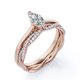 thumbnail image 3 of JeenMata Anillo de Compromiso Solitario de Talla Marquesa de 1,75 Quilates con Banda Nupcial Infinita Engastada en Oro Rosa de 18 K sobre Plata (Personaliza Tu Banda Nupcial), 3 of 6