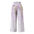 thumbnail image 4 of USNSM High Waist Wide Leg Pants for Women Palazzo Lounge Pants Business Work Casual Floral Print Pants with Pockets Pink XXL, 4 of 4
