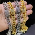 thumbnail image 2 of Gold Silver Stainless Steel Cuban Curb Chain Men Women Necklace Bracelet 12MM, 2 of 6