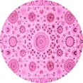 thumbnail image 1 of Ahgly Company Indoor Round Abstract Pink Modern Area Rugs, 6' Round, 1 of 4