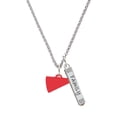 thumbnail image 1 of Delight Jewelry Acrylic 3/4" Red Megaphone Silvertone Family Bar Charm Necklace, 23", 1 of 4