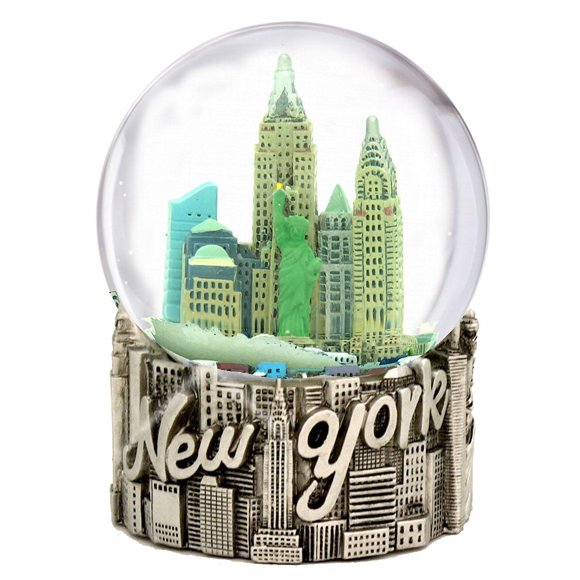 New York City Snow Globe 4.5 Inch Silver NYC Souvenirs