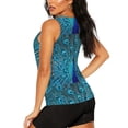thumbnail image 3 of Fotbe Beautiful Blue Peacock Blusas Sin Mangas para Mujer – Estilo Casual, Corte Suelto, Slim-Fit, Cuello Redondo Deportivo, Tops de Verano para Gimnasio y Yoga-X-Large, 3 of 7