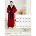 thumbnail image 6 of AMITOFO Long Robes for Men with Hood & Pockets,Soft Plush Full Length Hooded Bathrobe Winter Warm Fleece Sleepwear Shawl Collar Housecoat ,Size M-XXL & Wine Red, 6 of 7