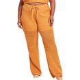 thumbnail image 1 of Nina Parker Womens High Rise Crochet Casual Lounge Pants, Brown, Plus Size, 3X, 1 of 1
