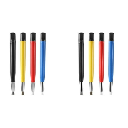 

8Pcs Rust Removal Brush Pen Glass Fiber / Brass /Steel /Nylon Brush Pen Shape Watch Parts Polishing Cleaning Tool