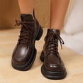 thumbnail image 5 of Mfakffe Platform Combat Boots Women Casual Thick-SoledLace-up Ankle Boots Non-slip and durable, 5 of 5