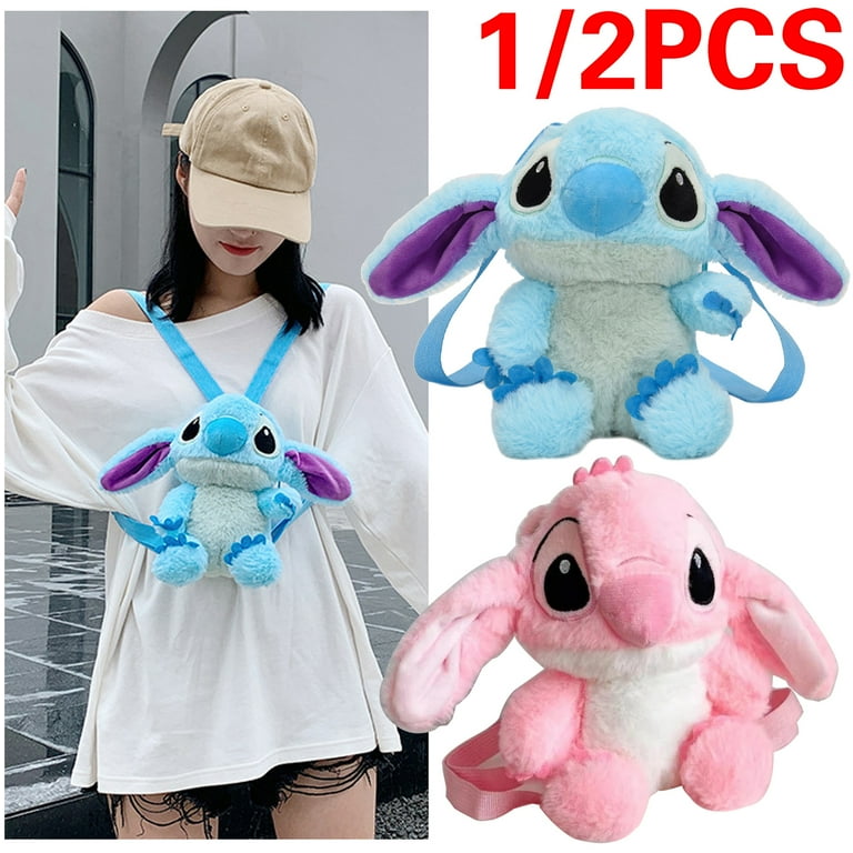 1 2pcs Cartoon Stitch Plush Backpack Cute Stitch Stuffed Backpacks Plush Dolls For Outdoor Travel Soft Kids Boy Girl 1pcs Pink