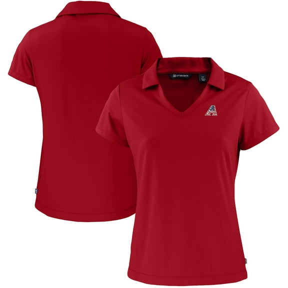 Women's Cutter & Buck  Red Arizona Diamondbacks Daybreak Eco Recycled V-Neck Polo