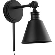 Better Homes and Gardens 6" Craftsman Dimmable 1-Light Black Medium Base Bulb Plug-In Wall Sconce