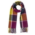 thumbnail image 2 of TEAJOPSUU Winter Scarf for Women Men Soft Faux Wool Tassel Scarf Winter Scarf Fashion Scarfs Colorful Plaid Long Shawl Large Scarves Christmas Gifts A-Yellow, 2 of 4