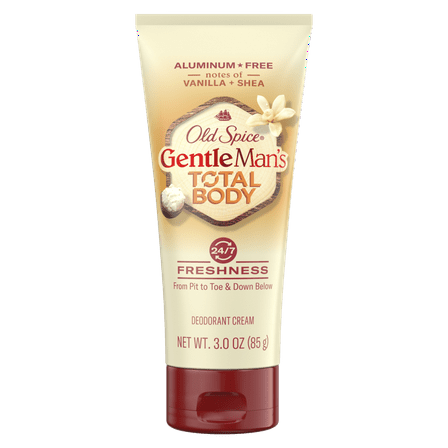 Old Spice GentleMan's Blend Total Body Deodorant Cream, Vanilla & Shea, Aluminum Free, 3 oz