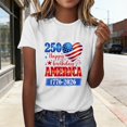 thumbnail image 2 of 250 Years of Freedom Short Sleeve Tee – Women's USA 250th Anniversary Shirt, American Eagle Patriotic Top, Casual Wear for 2026 Events,Independence Day Gift Recommendations(White,L), 2 of 4