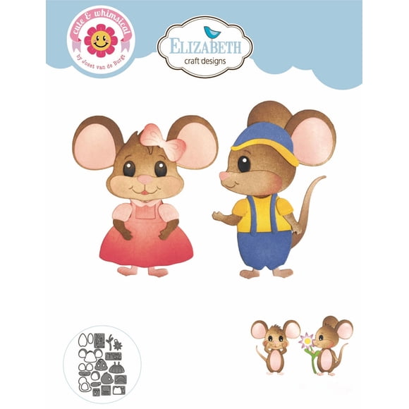 Set de troqueles Elizabeth Craft Designs Little Mouse, 20 piezas