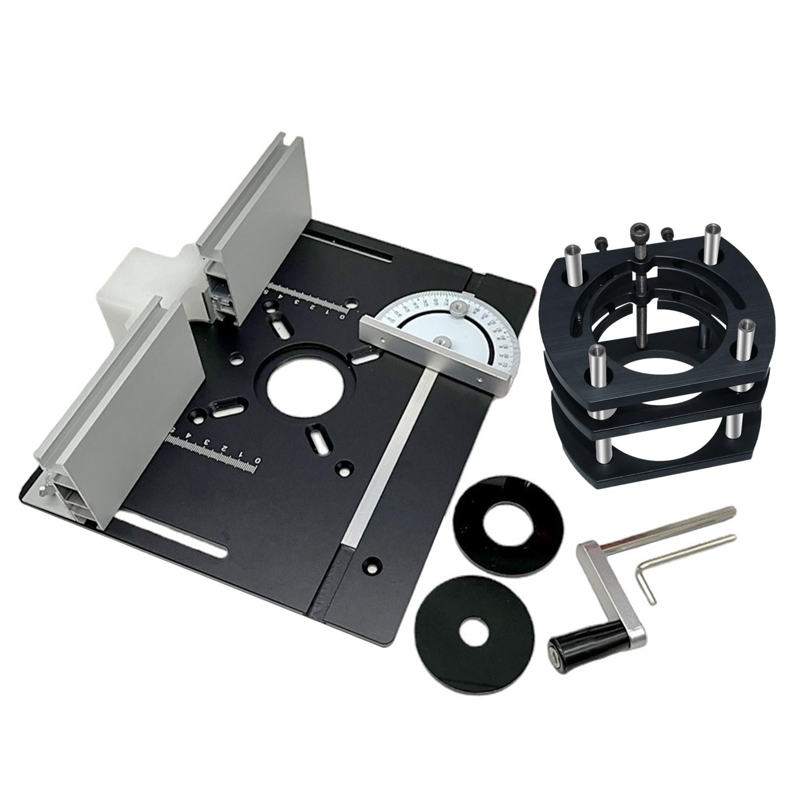 Router Plunge Base Router Lifting Fit 65mm Motors Adjustable Woodworking DIY for Worktable Black Plate