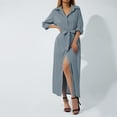 thumbnail image 3 of KOMOO Women Bikini Cover-Ups Dress Belt Lapel Button Long Smock Robes Loose Beach Cardigan Cover-Up, 3 of 10