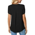 thumbnail image 4 of LVCBL Womens Petal Sleeve Tops Plus Size Short Sleeve V Neck Shirts Summer Casual Loose Fit Blouses L-4XL, 4 of 6