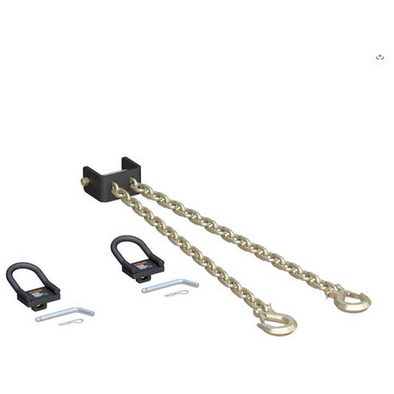 CURT 16612 CrossWing 5th Wheel Safety Chain Assembly with Rail Anchors