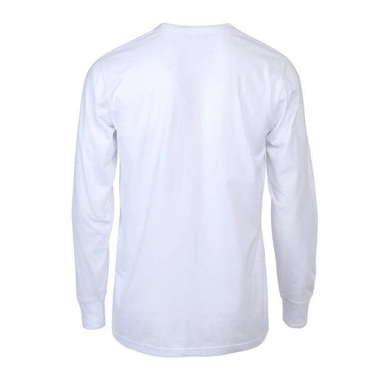 Men's 100% Cotton Long Sleeve Crew Neck Ribbed Cuff Solid Men's 100% Cotton Long Sleeve Crew Neck Ribbed Cuff Solid