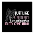 thumbnail image 1 of DistinctInk Custom Bumper Sticker - 4" x 4" Decorative Decal - Black Background - Like a Butterfly, Awaken in My Own Time, 1 of 2