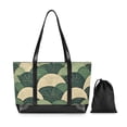 thumbnail image 7 of FORMRS Canvas Laptop Tote Bag for Women with 15.6" Computer Compartments Shoulder Handbag, Green Abstract Shapes, 7 of 7