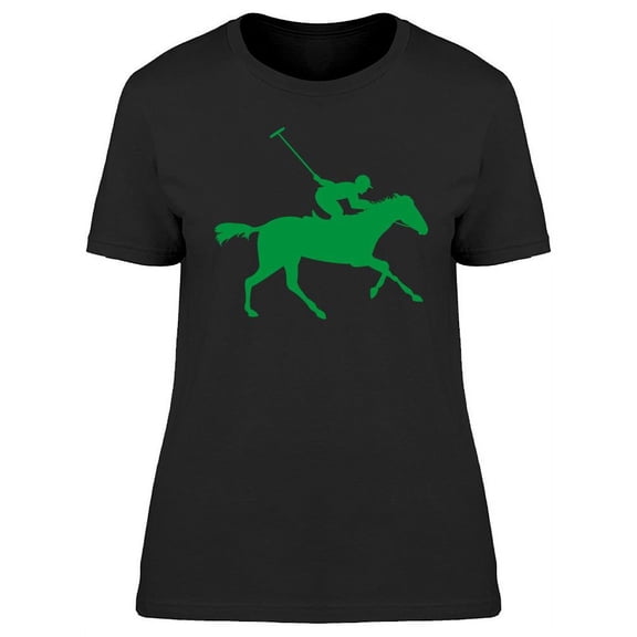 Horse Green Silhouette Design T-Shirt Women -Image by Shutterstock, Female Large