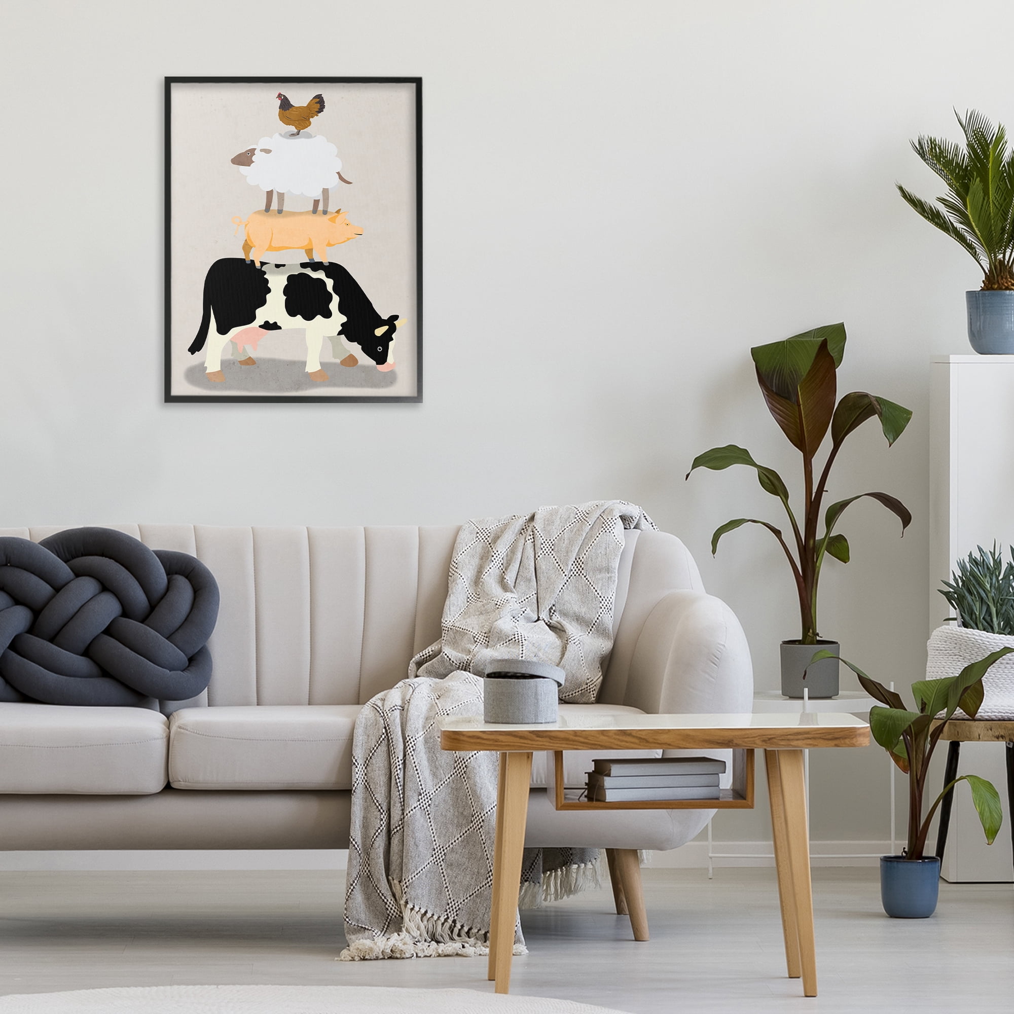 Stupell Industries Farm Stack over Beige Black Framed Giclee Art, design by Marcus Prime