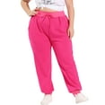 thumbnail image 5 of MODA NOVA Juniors' Plus Yoga Loose Casual Drawstring Harem Jogger Pant Rose 21, 5 of 5