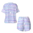 thumbnail image 6 of Rocae Striped Gradient for Two Piece Sleepwear Pajamas Sets for Women Soft Short-Sleeved Pjs with Lounge Shorts Large, 6 of 9