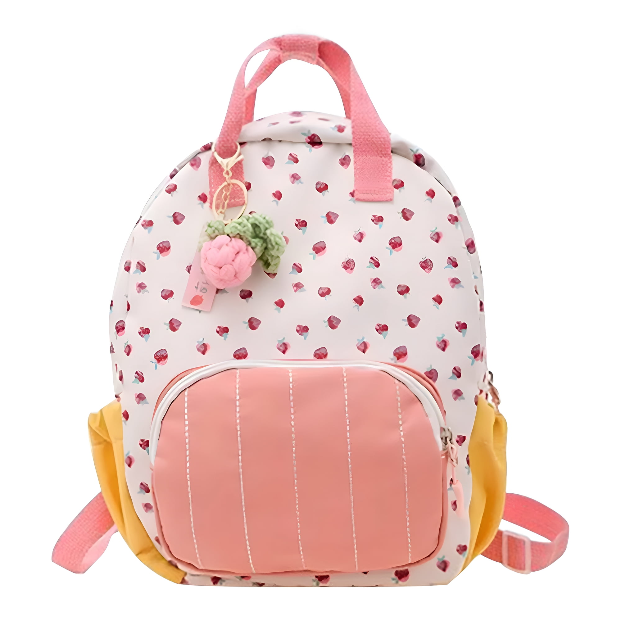 AOMRCOL Baby Strawberry Print Backpack Toddler Backpack Daycare Bag Feature Adjustable Shoulder Straps,Pockets & Spacious Interior with Wipeable Fabric Lining & Name Label,Strawberry Backpack
