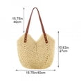 thumbnail image 2 of AOMRCOL Women Straw Shoulder Bag Fashion Beach Summer Woven Shopping Tote Bag Casual Ladies Large Capacity Seaside Handbags, 2 of 7