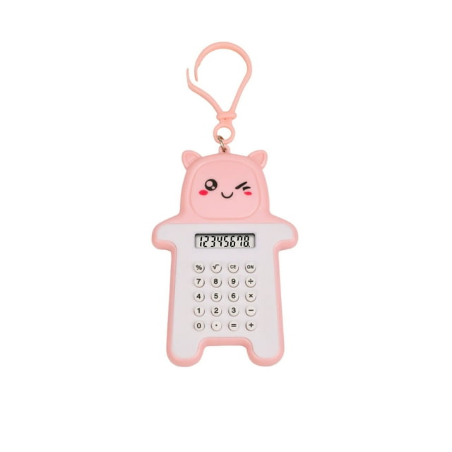 Handheld Calculator, 8-Digit LCD Display, High-Sensitivity Keys, Portable Design for School Office Home, Durable PS Material, Long-Lasting Button Battery, Compact Candy Color Layout