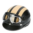 thumbnail image 1 of Motocicleta Scooter abierto mitad cuero casco con Visor UV gafas Retro estilo Vintage 54-6 Irfora Gafas de protección, 1 of 7