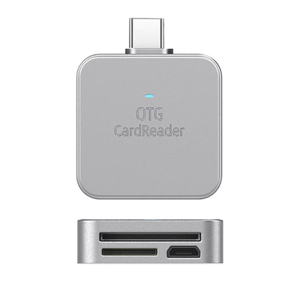 Convertidor de datos de lector de tarjetas OTG 2 en 1 para iPhone Micro Type-C Phone Tablet Hugtrwg Para estrenar