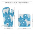 thumbnail image 2 of Cute Polar Bear Oven Mitts And Pot Holders Sets of 4 Oven Gloves Set Potholders for Kitchen Cooking Baking Grilling Anti Scald Hot Pads And Heat Resistant, 2 of 6